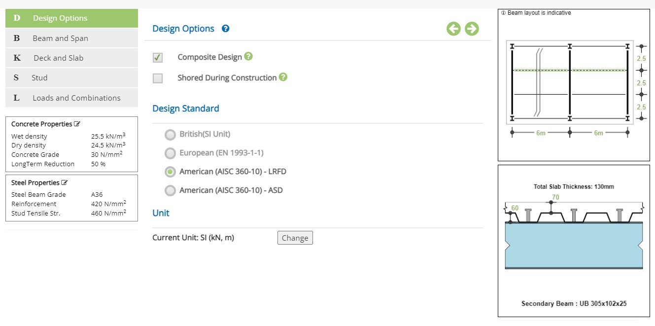 ECCOMPBEAM Design Options