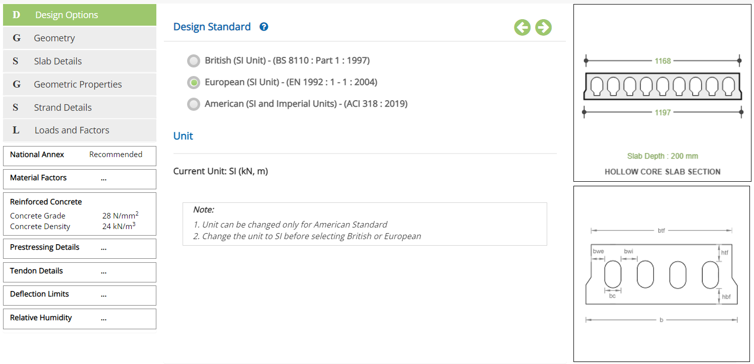 ECHOLLOWSLAB Design Options