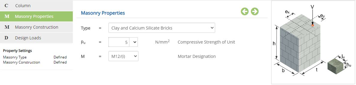 ECMASONRYCOLUMN Masonry Properties