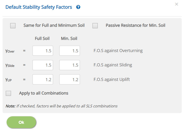 ECMAT Stability Safety Factors